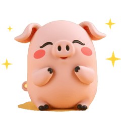 黏土豬豬嘟嘟・吃貨日常 LINE貼圖 / Clay piglet foodie stickers / ねんどのこぶた・食いしん坊