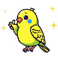 像素鸚鵡啾比・敷衍回覆 LINE貼圖 / Pixel budgie: lazy-reply stickers / ドット絵インコ・てきとう返信