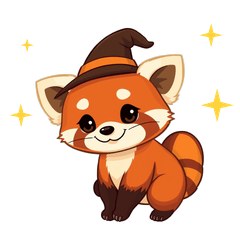 復古小熊貓糖糖・萬聖節 LINE貼圖 / Red panda Halloween stickers / レッサーパンダのハロウィン