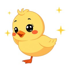 小黃鴨嘎嘎・衝鴨應援 LINE貼圖 / Yellow duck cheers you on / アヒルの応援スタンプ