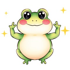 水彩青蛙呱寶・減肥明天再說 LINE貼圖 / Watercolor frog: diet starts tomorrow / 水彩カエル・ダイエットは明日から
