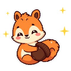 像素松鼠存存・月光族日常 LINE貼圖 / Pixel squirrel: payday & broke stickers / ドット絵リス・給料日と月末